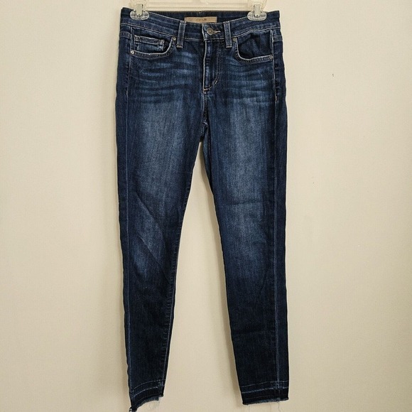 Joes Jeans Jamie Skinny Mid Rise Raw Hem Stretch Blue Jeans Size 25 28x28 - Picture 1 of 10